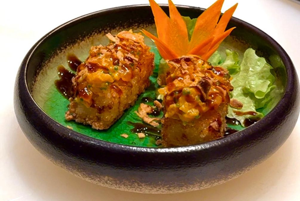 Salmon crispy rice
