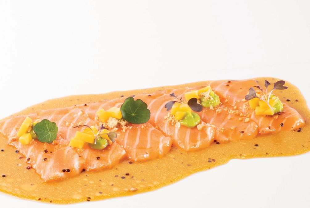 Carpaccio salmone mango