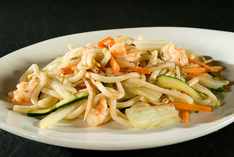 Yaki udon gamberi verdure